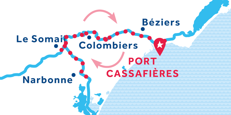 Port Cassafières ALLER RETOUR via Narbonne