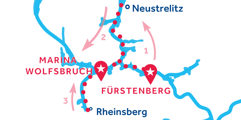 Fürstenberg ALLER-RETOUR via Neustrelitz & Rheinsberg