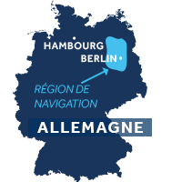 Carte indiquant les zones de navigation dans le Mecklembourg et Brandebourg en Allemagne